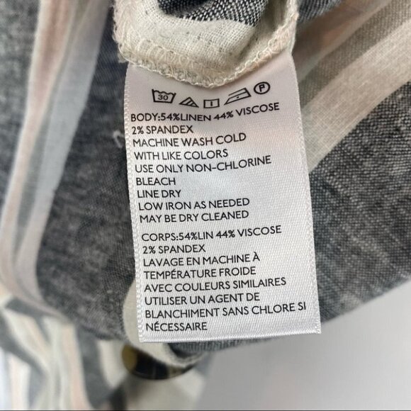 Urban Outfitters | Linen Blend Surplice Jumpsuit | Striped Button Front - Picture 6 of 9